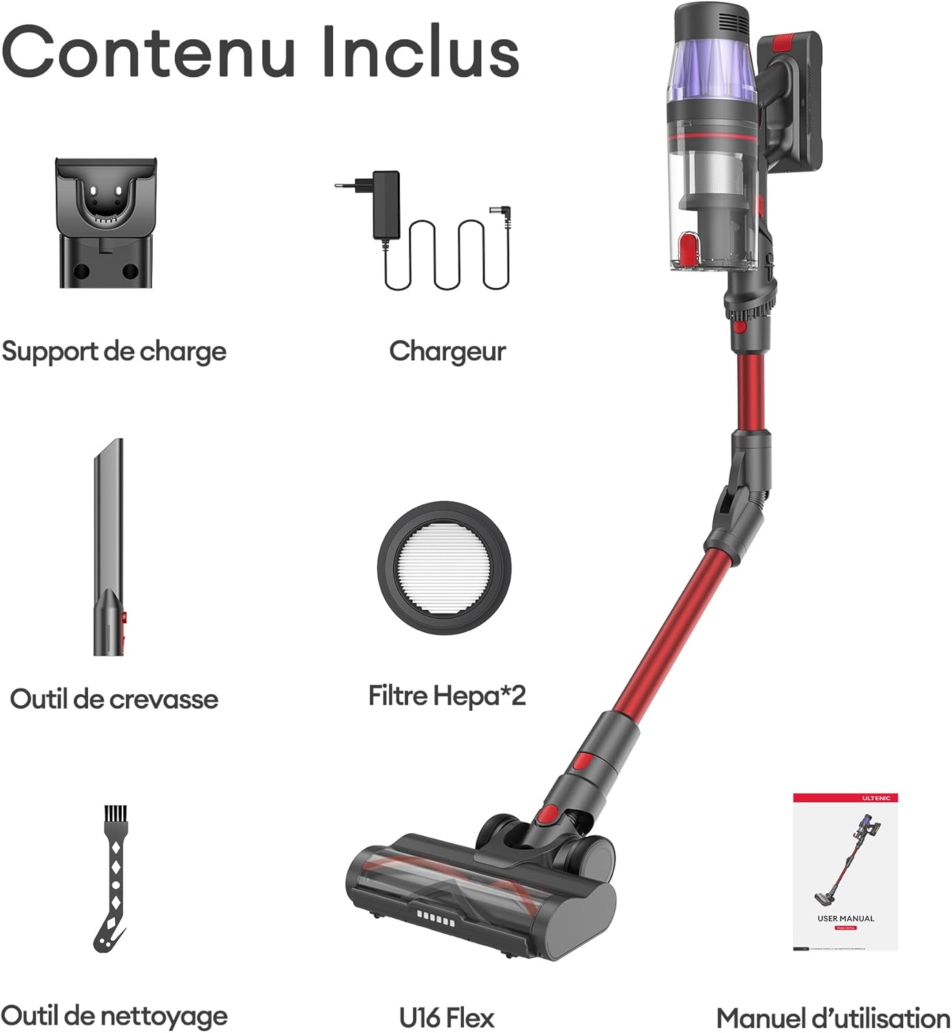 Ultenic U16 Flex Aspirapolvere Senza Fili 50 kPa con Tubo Pieghevole - immagine 11
