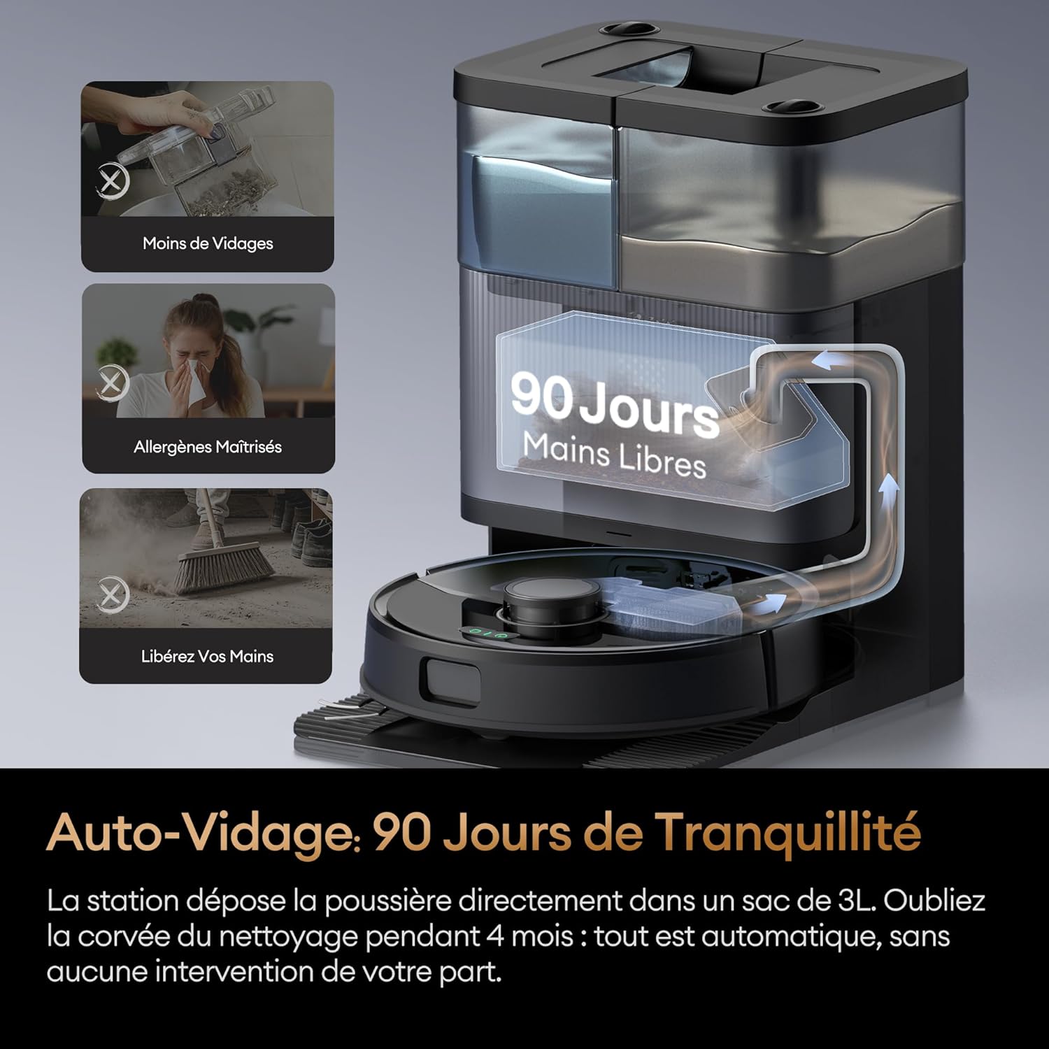 Ultenic MX50 Robot Aspirapolvere e Lavapavimenti 20.000 Pa con Stazione All-in-One - immagine 8