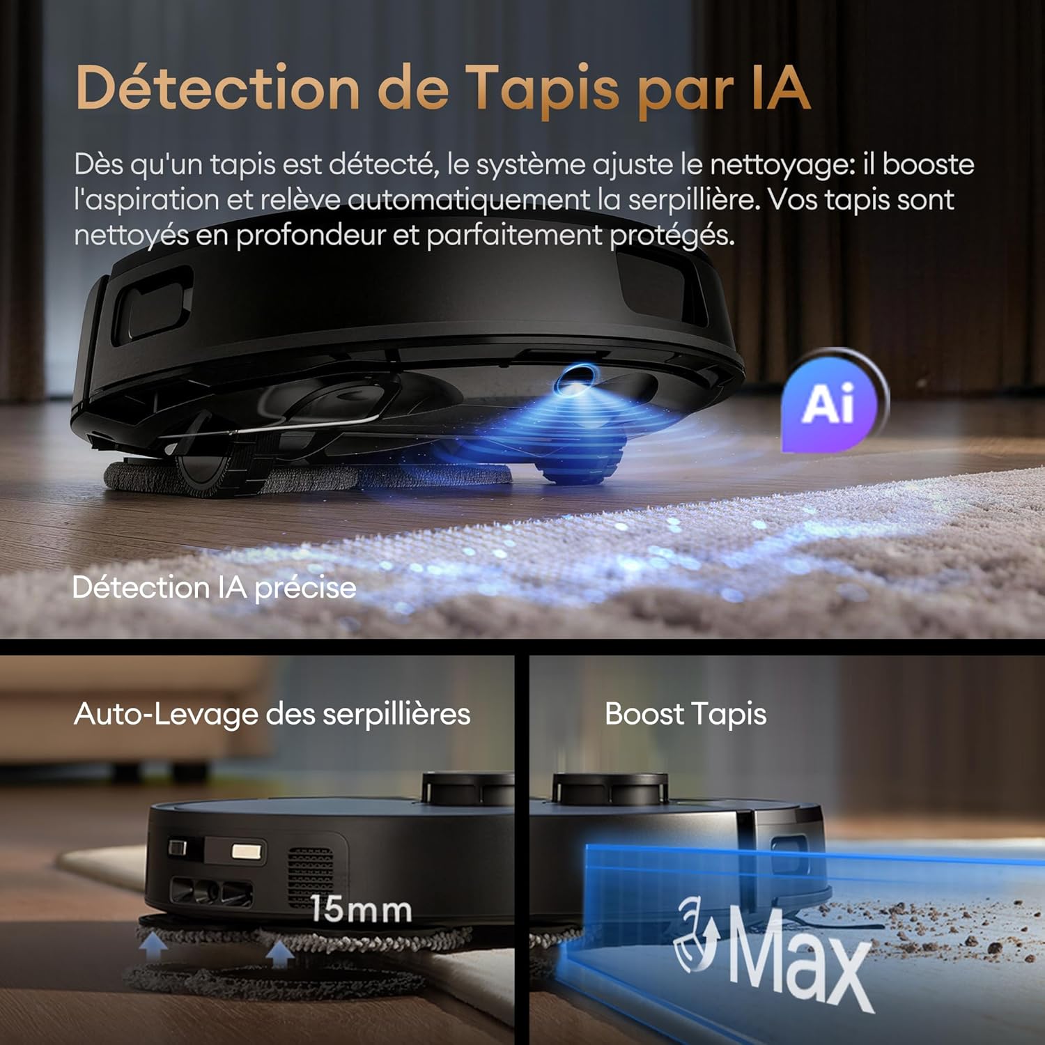 Ultenic MX50 Robot Aspirapolvere e Lavapavimenti 20.000 Pa con Stazione All-in-One - immagine 7